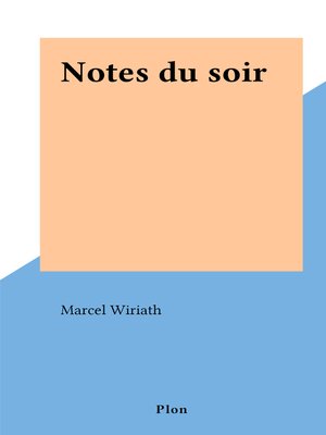 cover image of Notes du soir